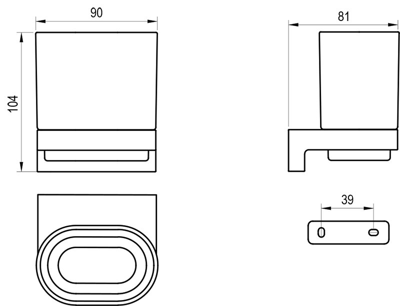 Держатель со стаканом Chrome II