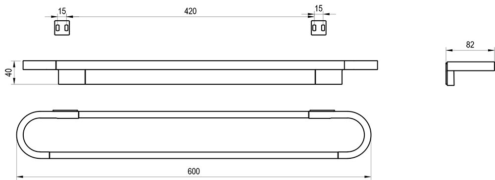Держатель для полотенец Chrome II 60 cm