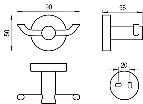 Крючок двойной Kona