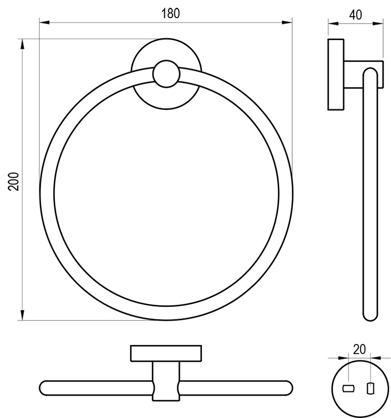 Круглый держатель для полотенец Kona