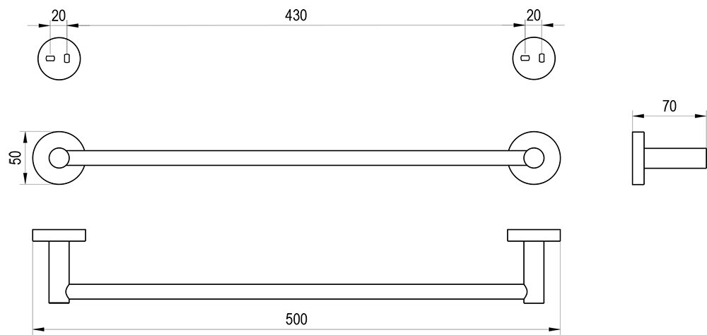 Держатель для полотенец Kona 45 cm