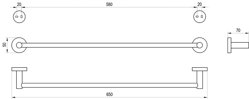 Держатель для полотенец Kona 60 cm