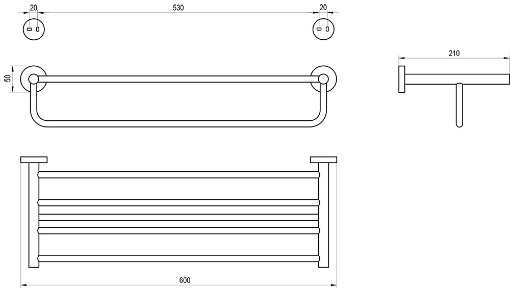 Полка с перекладиной Kona