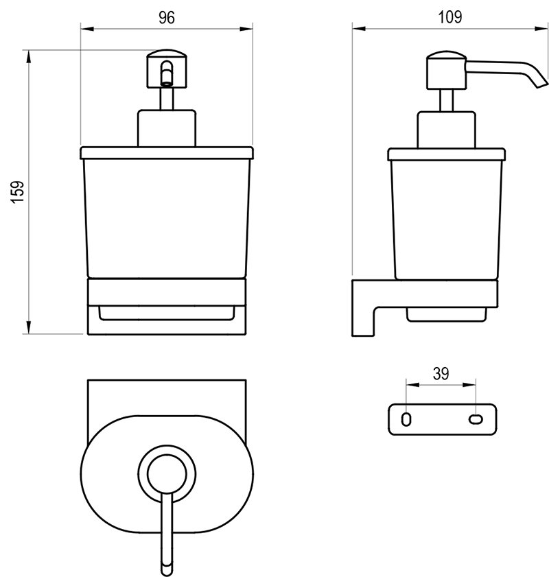 Держатель с дозатором мыла Chrome II