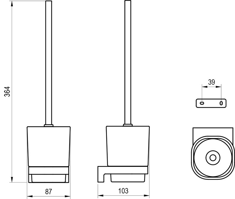 Щетка для унитаза с держателем Chrome II