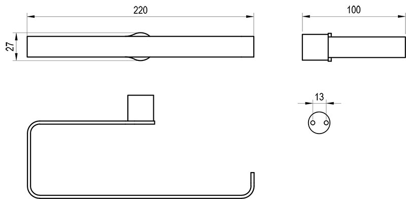 Держатель для полотенец Fold 22 cm