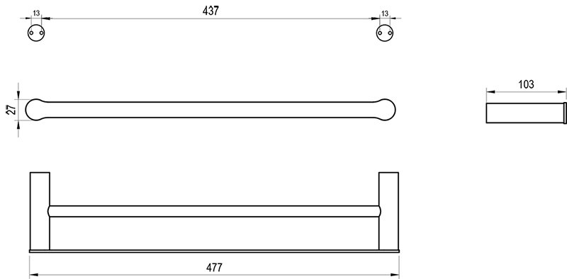 Двойной держатель для полотенец Fold