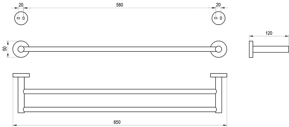 Двойной держатель для полотенец Kona