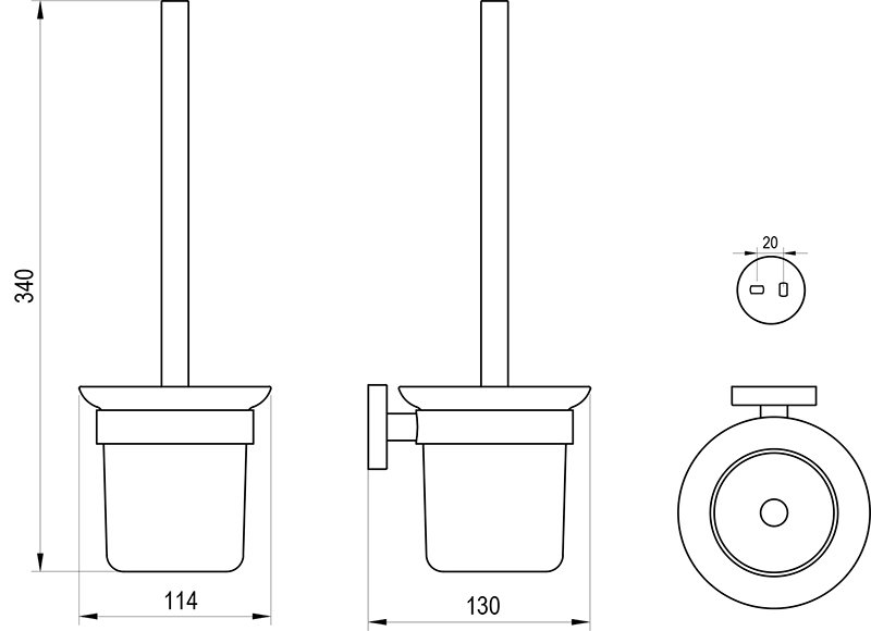 Щетка для унитаза с держателем Kona
