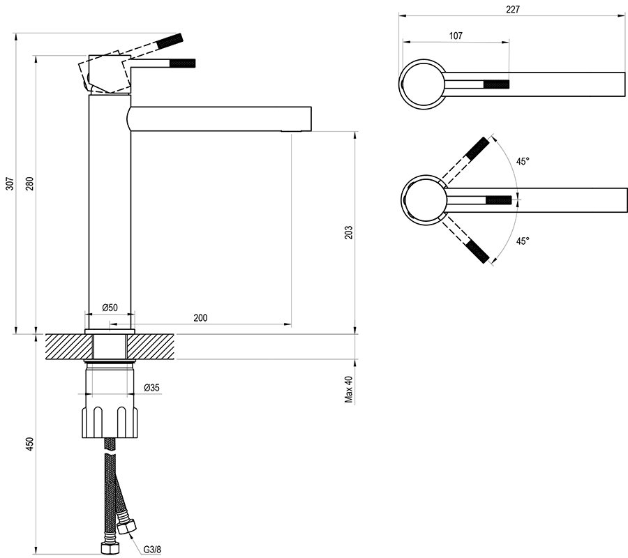 Смеситель для умывальника Nox NX 015.00