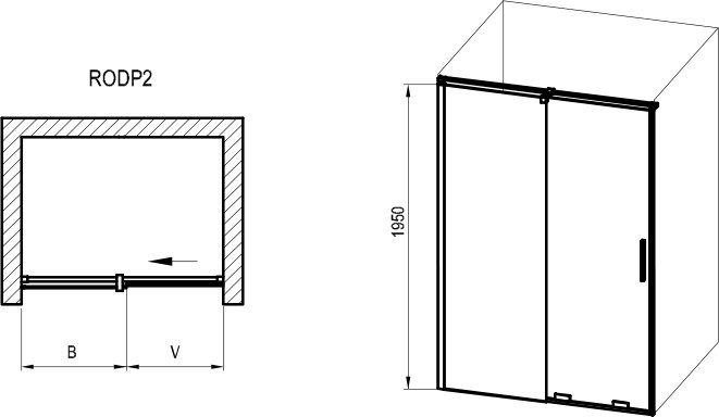 Roll RODP2 душевая дверь