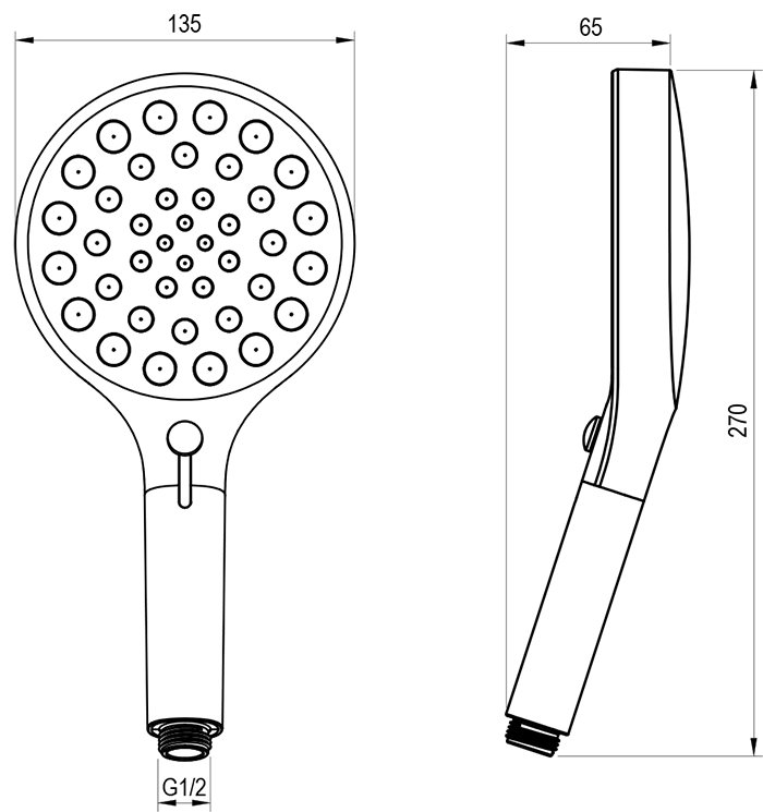 950.00 Лейка ручного душа, 3 режима