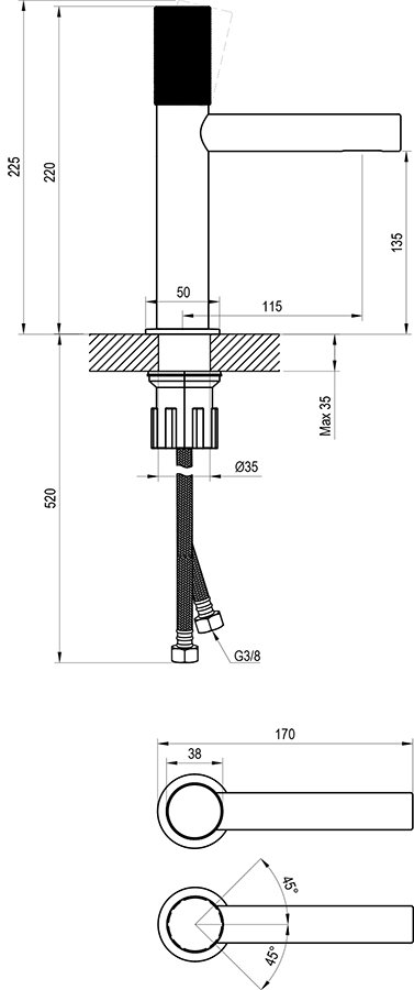 Смеситель для умывальника Revers RV 012.00