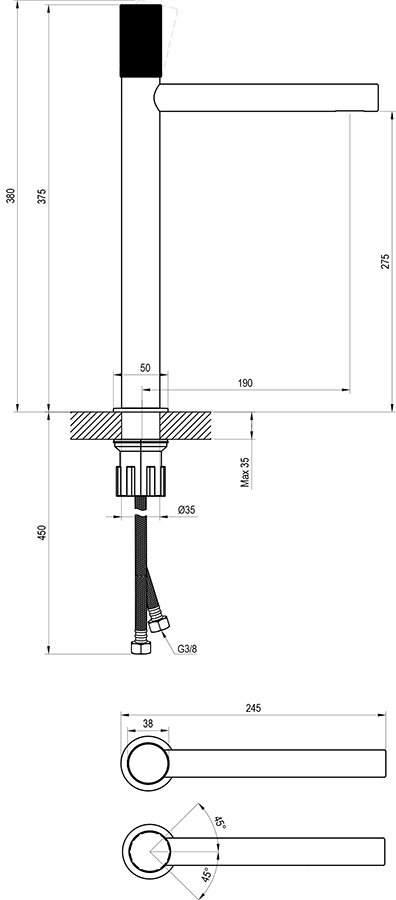 Смеситель для умывальника Revers RV 015.00