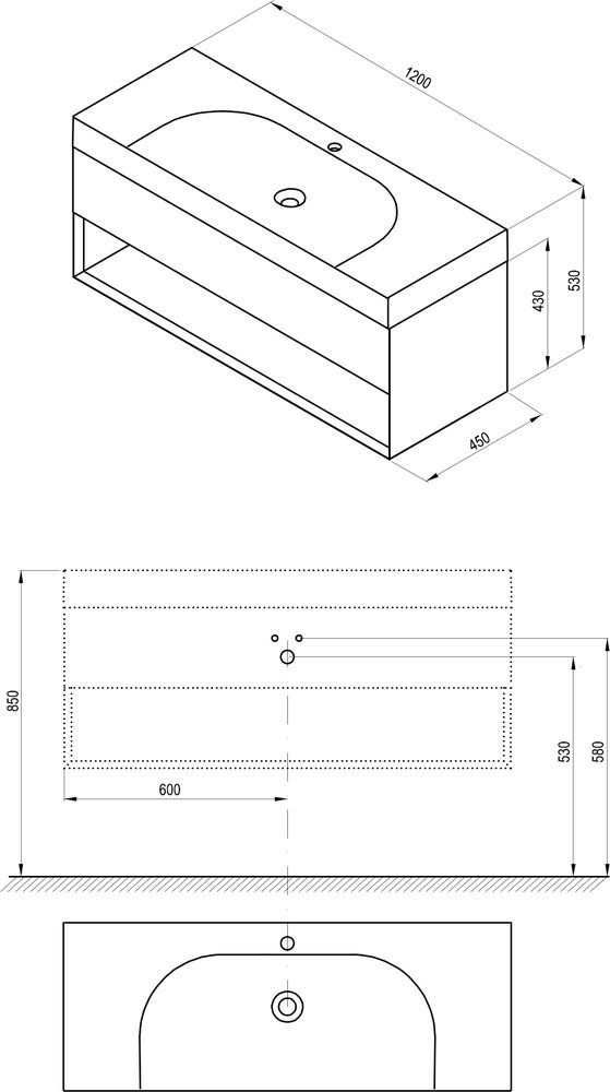 Тумба под умывальник SD Lite 120