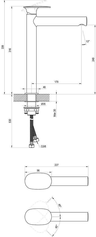 Смеситель для умывальника Spring SG 015.00