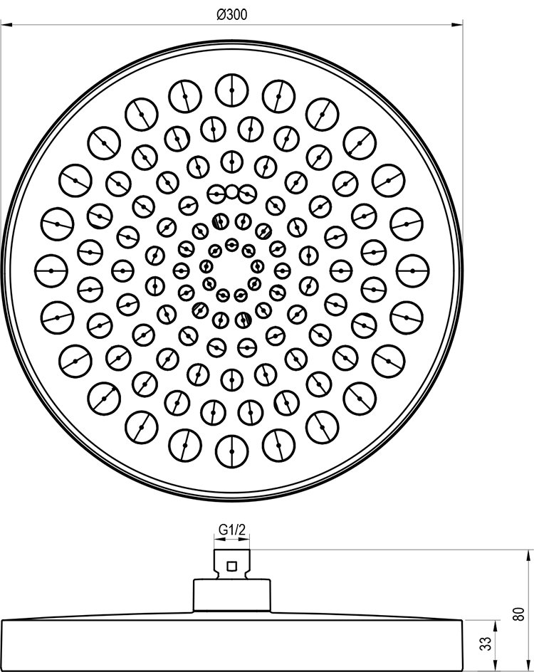 991.00 Верхний душ круглый