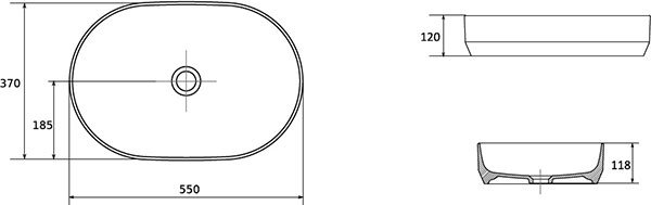 Керамический умывальник Zeta Slim 550