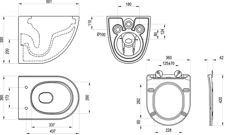 WC Chrome AquaSpin наборе
